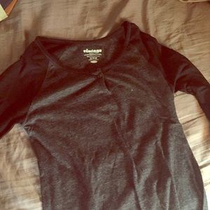 3/4 length T-shirt two tone sleeves